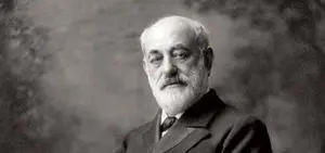 A black and white photo of an older man.