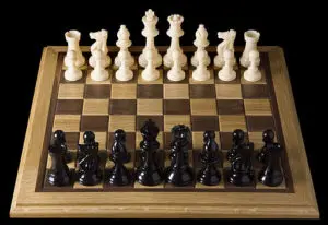 A chess board with pieces on it