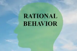A green head with the words rational behavior written on it.