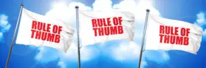 A flag with the words " rule of thumb ".