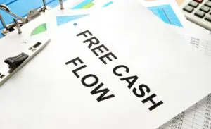A paper that says free cash flow on top of some papers.