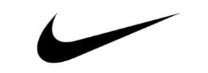 A black and white picture of an nike swoosh.