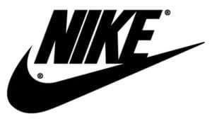 A black and white picture of the nike logo.